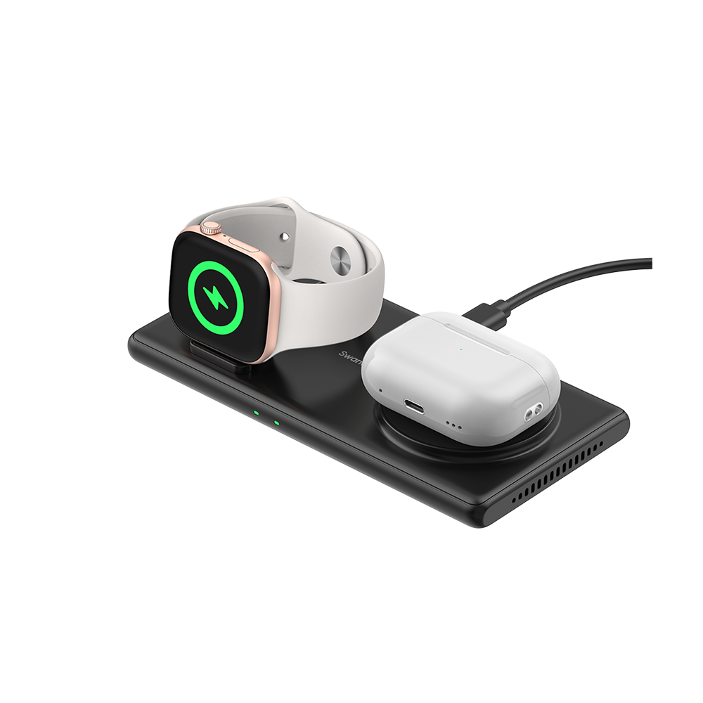 SwanScout 502M - 2 w 1 magnetyczna bezprzewodowa ładowarka dla Apple