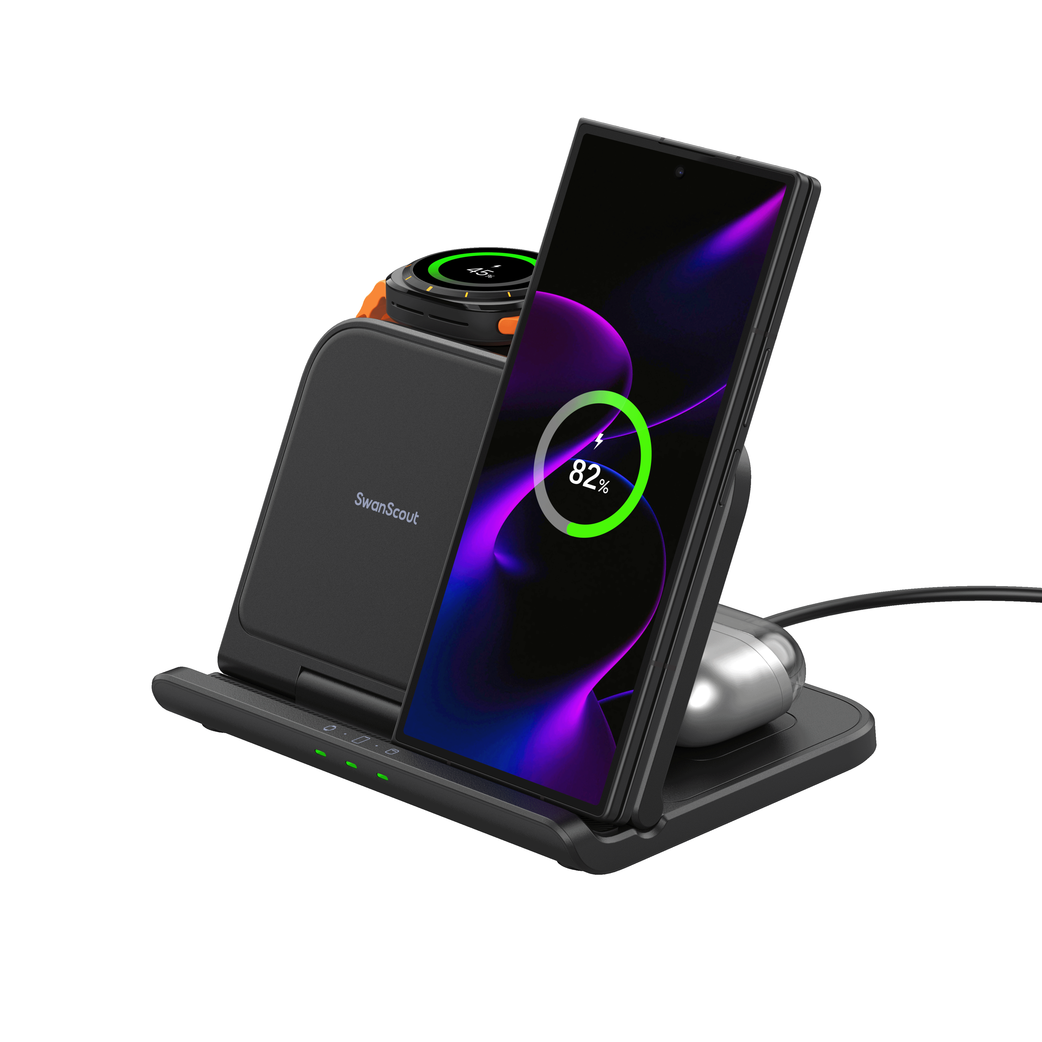 SwanScout 705S - 3-in-1 Kabelloses Ladegerät für Galaxy Z Fold