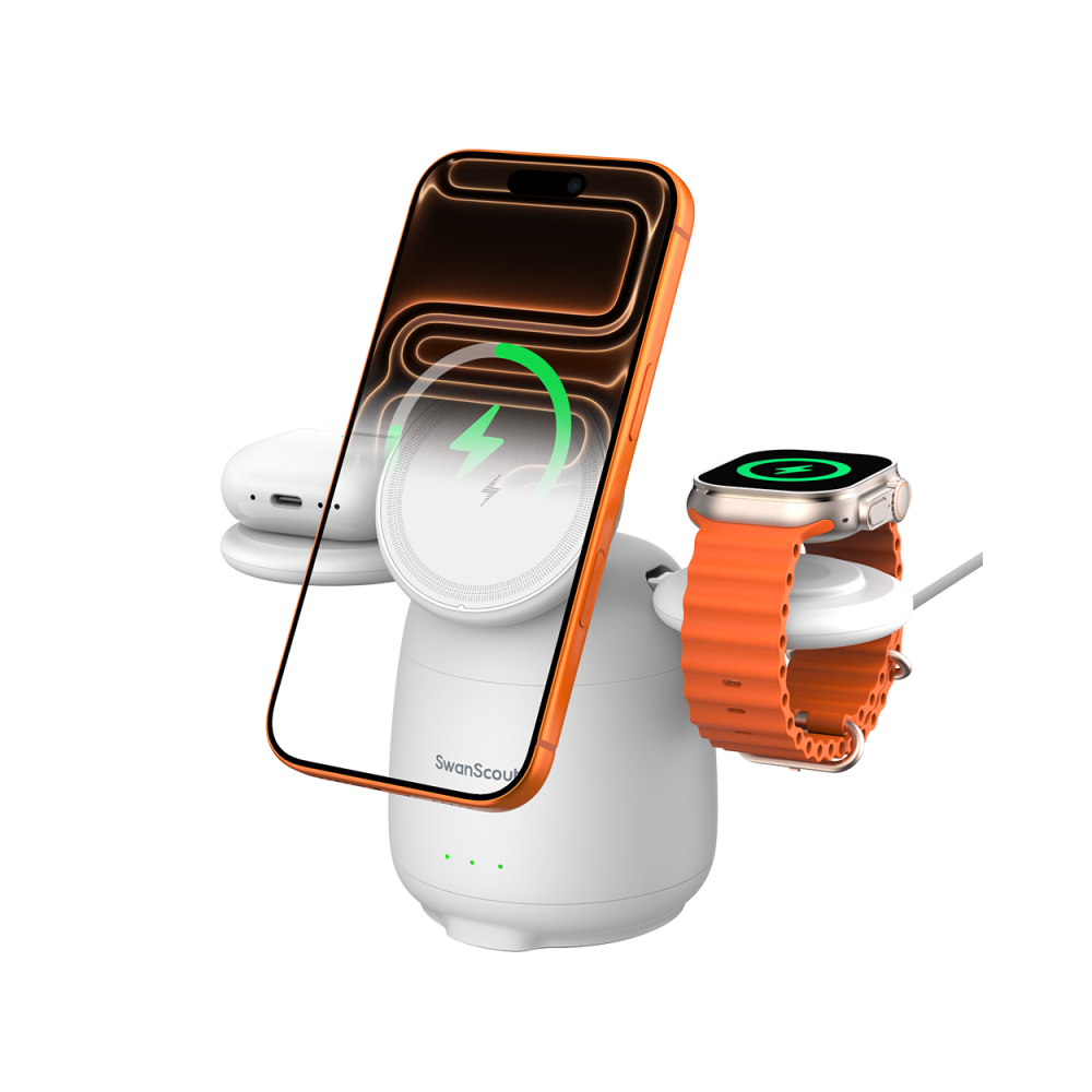 SwanScout 707M - Stazione di Ricarica Wireless Magnetica per Apple