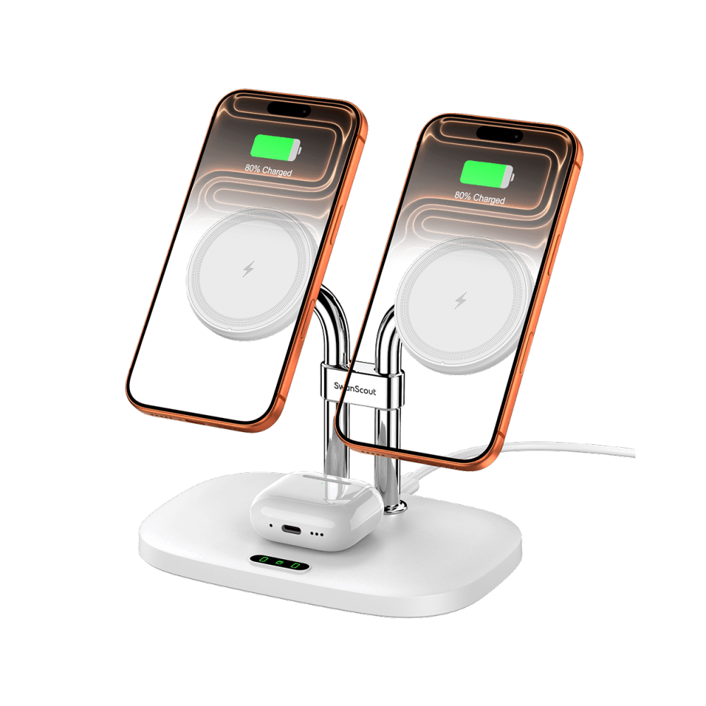 SwanScout 706M - Apple用磁気デュアルフォン充電ステーション