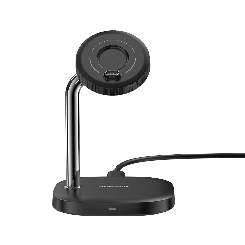 Rotating charging design compatible with different Garmin watch models