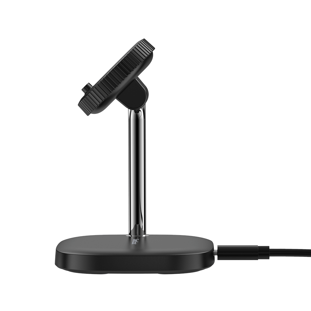 Weighted base design prevents wobbling during charging