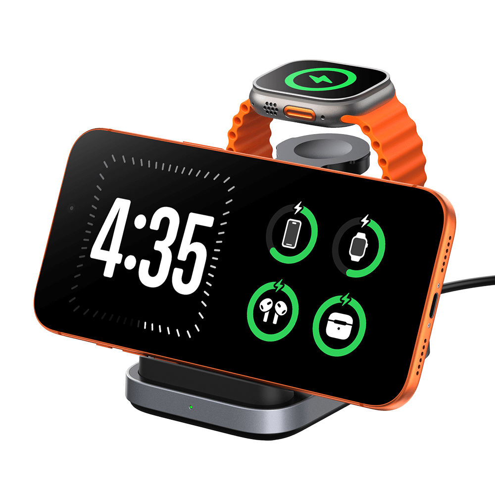 SwanScout 713A - Încărcător wireless pliabil 3-în-1 pentru Apple