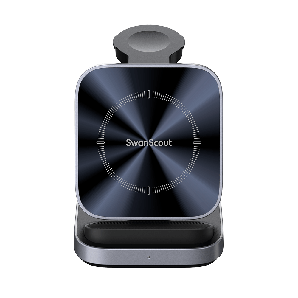 SwanScout 713A - Încărcător wireless pliabil 3-în-1 pentru Apple