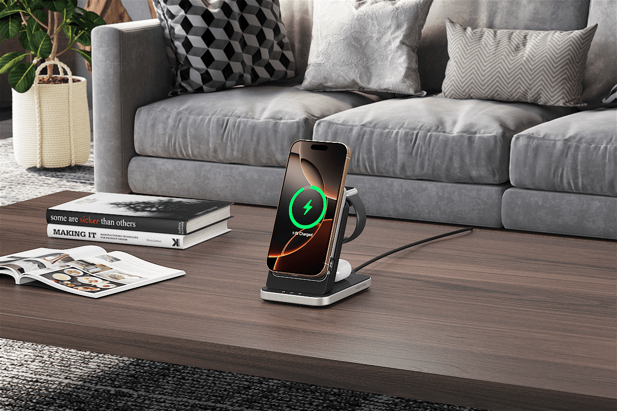 Ideal for desks and nightstands, the SwanScout 304M is an iPhone charger fast charging station built to impress.