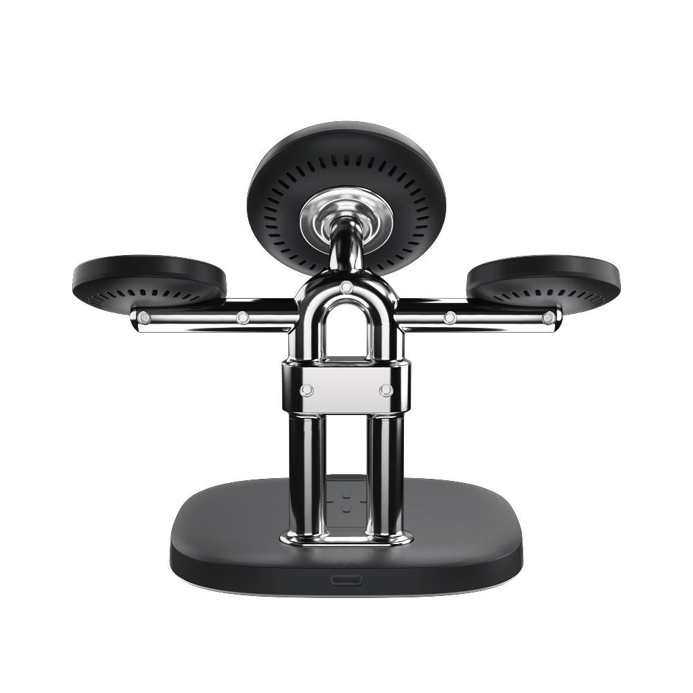 SwanScout 709M | 4-in-1 Foldable Wireless Charging Station for Apple Devices with Magnetic Features