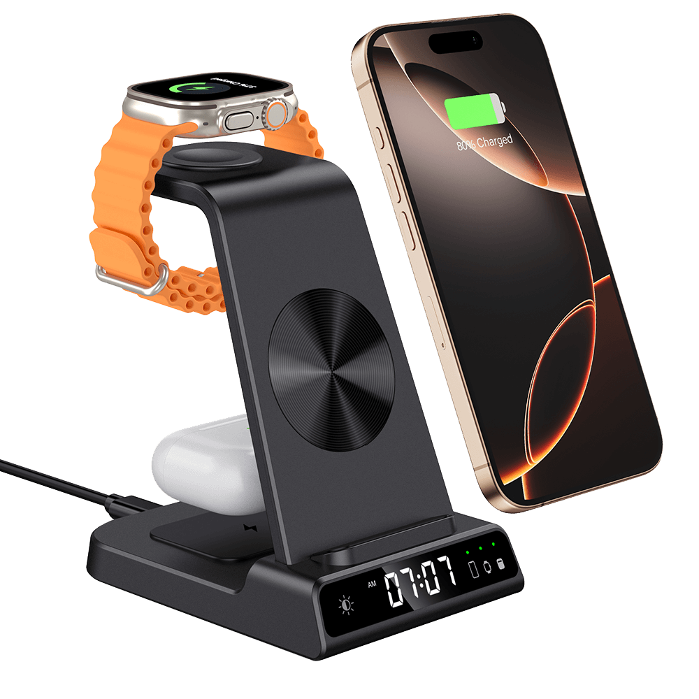 SwanScout C02 - Suporte de carregamento sem fio 3 em 1 para Apple