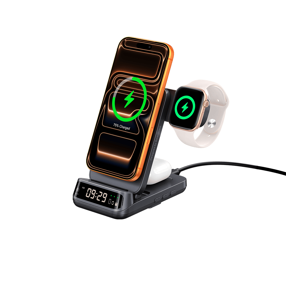 SwanScout 708M-25W - 3合1 25W 快速磁吸無線充電器,適用於蘋果裝置