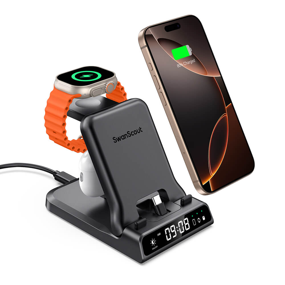 SwanScout 701AC - Chargeur rapide filaire pour Apple (avec port USB-C)