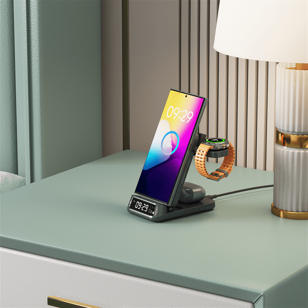 The SwanScout 708S is a modern Samsung charger station combining functionality and space-saving design.