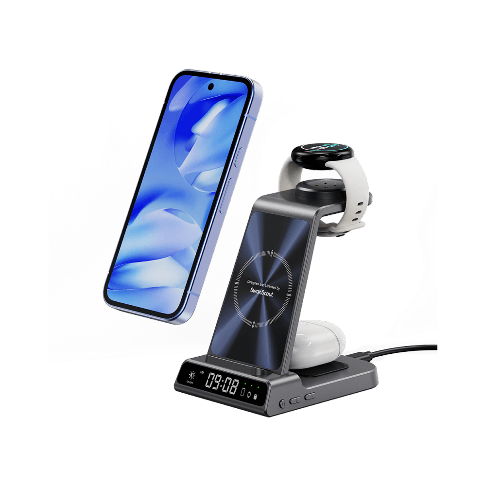 SwanScout C01G2 - Station de charge sans fil 3 en 1 pour Google Pixel