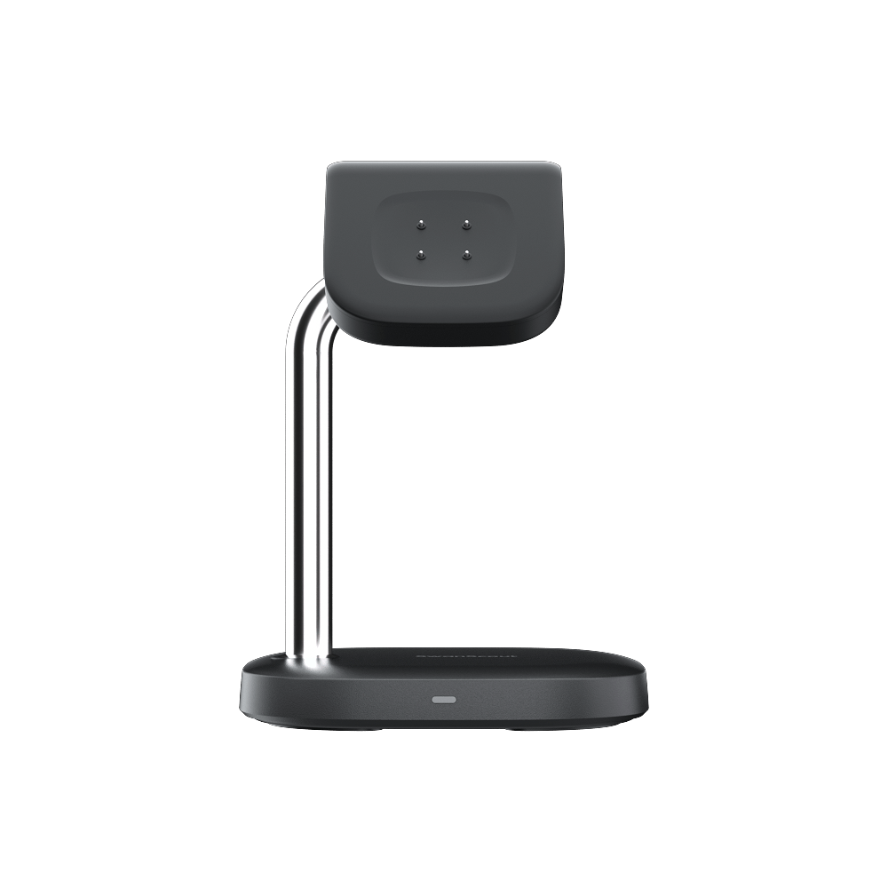 Front view of SwanScout 505G2 highlighting the premium palladium charging pins that are resistant to oxidation, rust, and wear