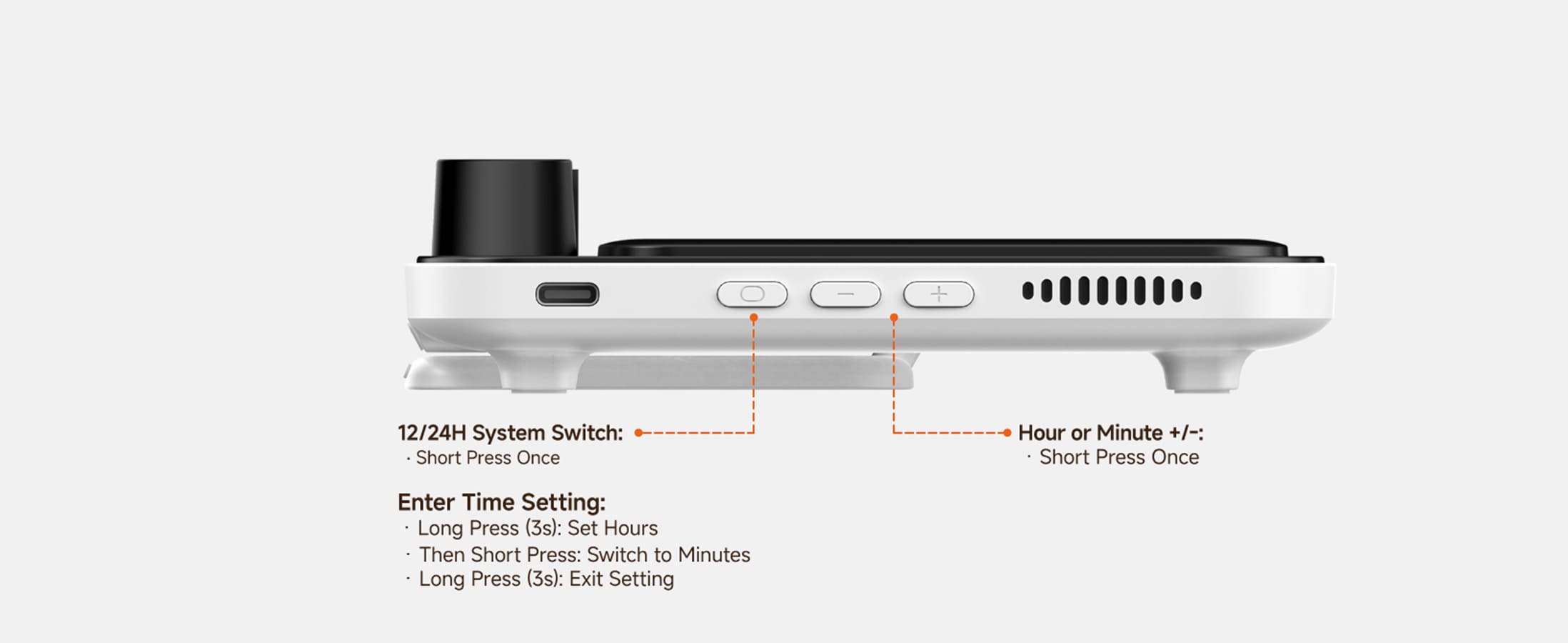 Digital clock time adjustment and settings instructions for the SwanScout 710G2